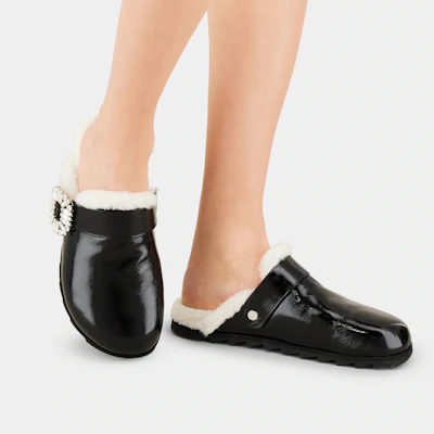 (W) Roger Vivier Slidy Viv ''Versierde Gesp Zwarte Fluwelen Muilen'' RVW62531600KFU08CE Sizing (W) Roger Vivier Slidy Viv ''Versierde Gesp Zwarte Fluwelen Muilen'' RVW62531600KFU08CE