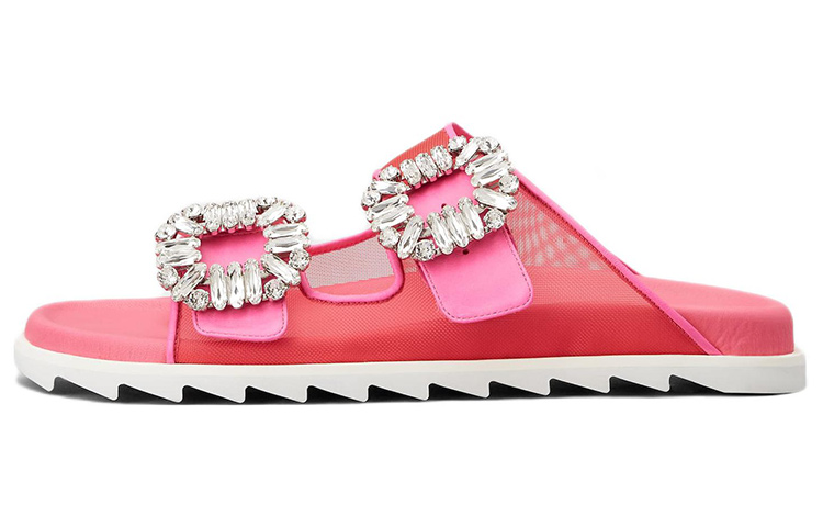 (Women) Roger Vivier Slidy Viv 'Pink Crystal Buckle' RVW45834360O8I0VQ2