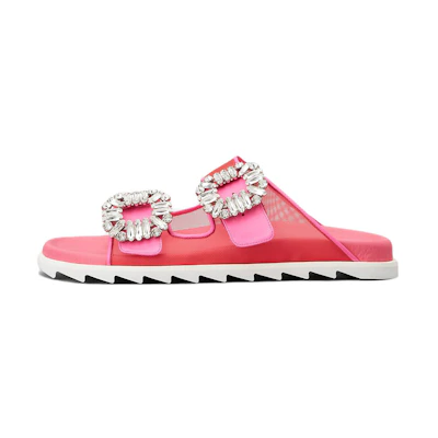(W) Roger Vivier Slidy Viv 'Pink Crystal Buckle'