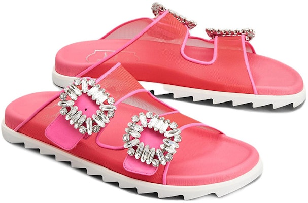 (W) Roger Vivier Slidy Viv 'Gesper Kristal Merah Jambu' RVW45834360O8I0VQ2 Order (W) Roger Vivier Slidy Viv 'Gesper Kristal Merah Jambu' RVW45834360O8I0VQ2