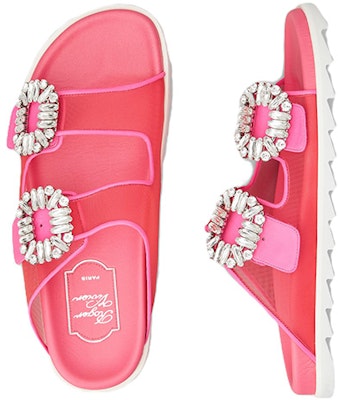 (W) Roger Vivier Slidy Viv 'Gesper Kristal Merah Jambu' RVW45834360O8I0VQ2 Shop (W) Roger Vivier Slidy Viv 'Gesper Kristal Merah Jambu' RVW45834360O8I0VQ2