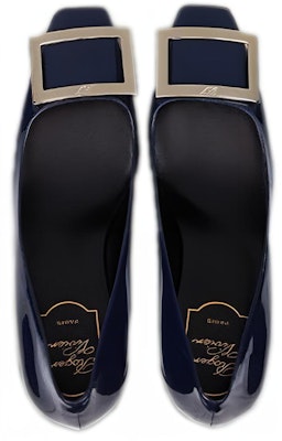 (W) Roger Vivier Tumit Tinggi Slip-On Hujung Petak 'Deep Blue' RVW40015280D1PU800 Shop (W) Roger Vivier Tumit Tinggi Slip-On Hujung Petak 'Deep Blue' RVW40015280D1PU800