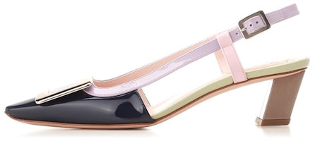 (Women) Roger Vivier Square Toe Block Heel 'Black Leather' RVW00625600D1P1K44 (Women) Roger Vivier Square Toe Block Heel 'Black Leather' RVW00625600D1P1K44