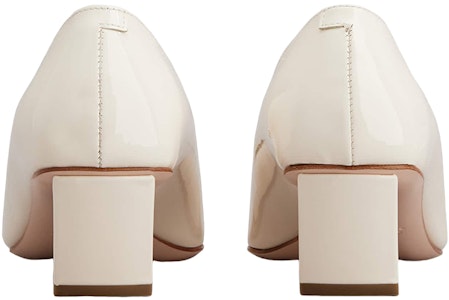 羅杰·維維亞 漆皮 金屬扣 方頭 粗跟 中跟鞋 女款 米色 Purchase 羅杰·維維亞 漆皮 金屬扣 方頭 粗跟 中跟鞋 女款 米色