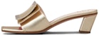 (W) Roger Vivier Tumit Blok Hujung Petak 'Emas' Slide RVW65832800KACG005