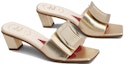 Order (W) Roger Vivier Tumit Blok Hujung Petak 'Emas' Slide RVW65832800KACG005