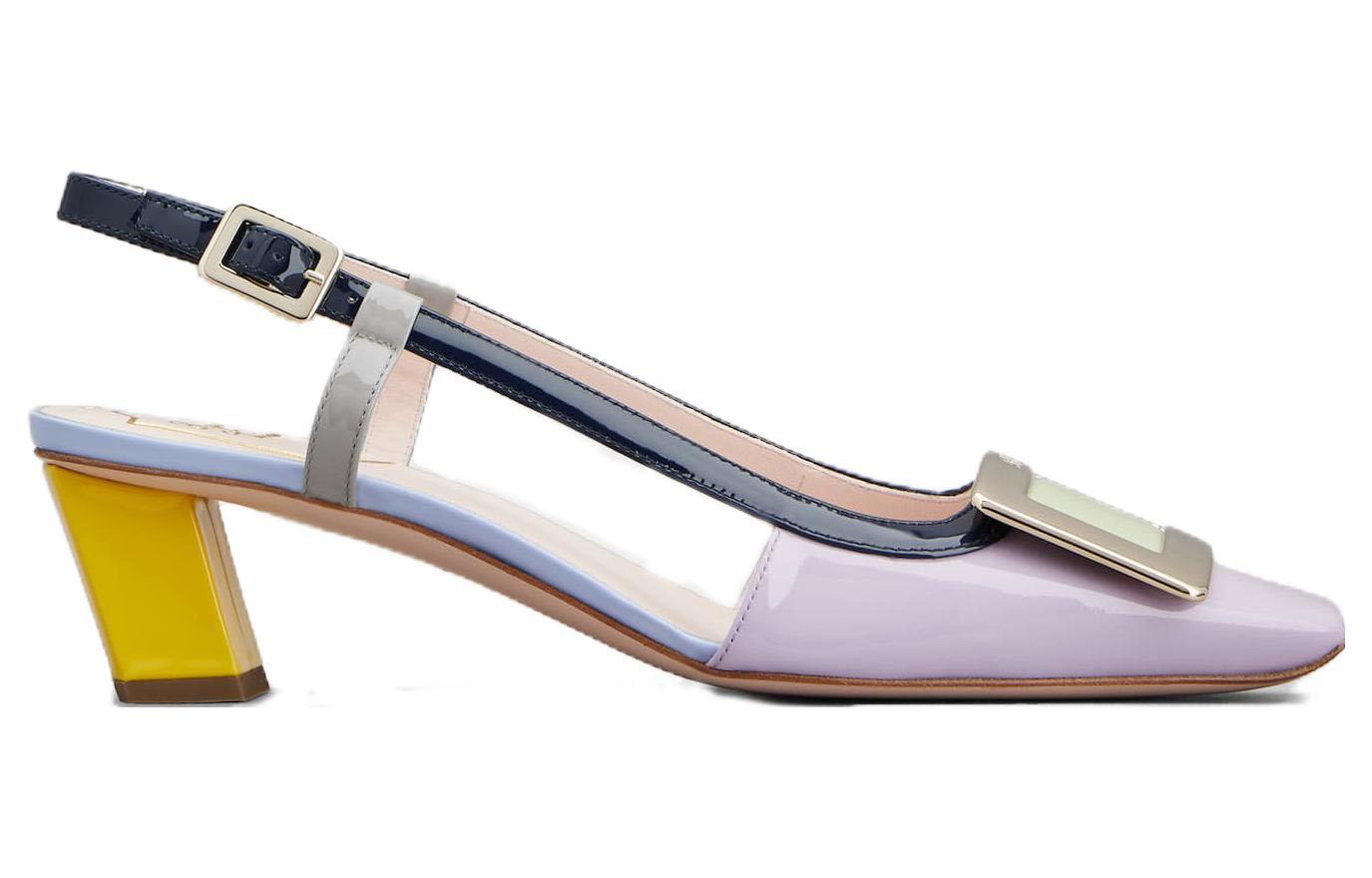 Order (W) ロジェヴィヴィエ スクエアトゥ バックル ブロックヒール パープル RVW00625600D1P1K45