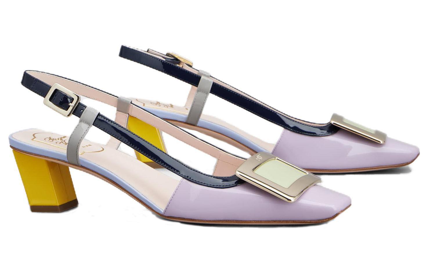 Lookbook (W) ロジェヴィヴィエ スクエアトゥ バックル ブロックヒール パープル RVW00625600D1P1K45