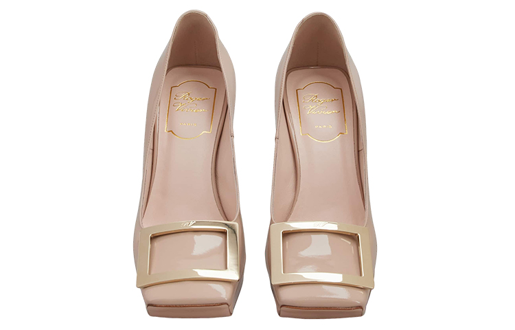 Lookbook (W) 로저비비에 스퀘어토 핑크 펌프스 (메탈 버클) RVW68033930D1PC211