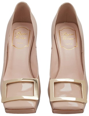 (Women) Roger Vivier Square Toe Chunky Heel Pumps 'Metallic Buckle Pink Patent' RVW68033930D1PC211 Lookbook (Women) Roger Vivier Square Toe Chunky Heel Pumps 'Metallic Buckle Pink Patent' RVW68033930D1PC211