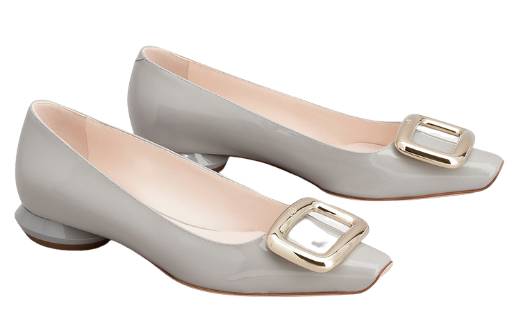 Order (W) Roger Vivier 方头平底鞋 '金属扣灰色' RVW65032180D1PB206