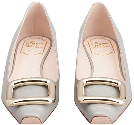 (Women) Roger Vivier Square Toe Flat 'Metallic Buckle Grey' RVW65032180D1PB206 Lookbook (Women) Roger Vivier Square Toe Flat 'Metallic Buckle Grey' RVW65032180D1PB206