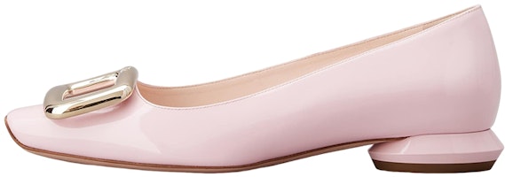(Women) Roger Vivier Square Toe Flat 'Pink Patent Leather with Metal Buckle' RVW65032180D1PM427 (Women) Roger Vivier Square Toe Flat 'Pink Patent Leather with Metal Buckle' RVW65032180D1PM427