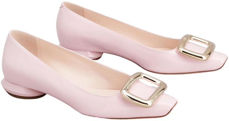 (W) Roger Vivier Rata Kotak 'Kulit Paten Merah Jambu dengan Gesper Logam' RVW65032180D1PM427 Order (W) Roger Vivier Rata Kotak 'Kulit Paten Merah Jambu dengan Gesper Logam' RVW65032180D1PM427