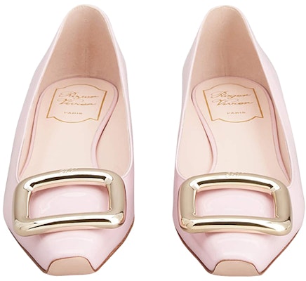 (W) Roger Vivier Rata Kotak 'Kulit Paten Merah Jambu dengan Gesper Logam' RVW65032180D1PM427 Lookbook (W) Roger Vivier Rata Kotak 'Kulit Paten Merah Jambu dengan Gesper Logam' RVW65032180D1PM427