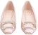 (W) Roger Vivier Rata Kotak 'Kulit Paten Merah Jambu dengan Gesper Logam' RVW65032180D1PM427