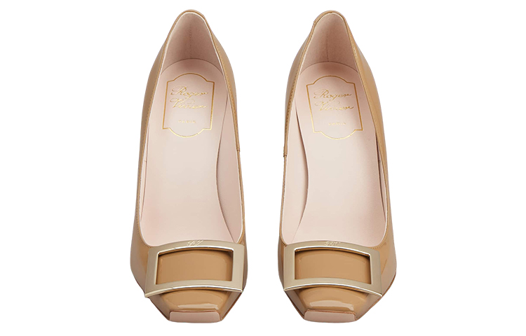 (W) Roger Vivier Square Toe Patent Leather High Heels 'Metal Buckle Brown' 圖 3