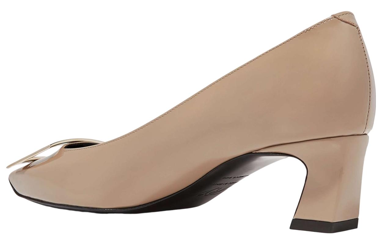 Purchase (Women) Roger Vivier Square Toe Patent Leather Pumps with Metal Buckle 4.5cm 'Pink' RVW44815280D1PM006