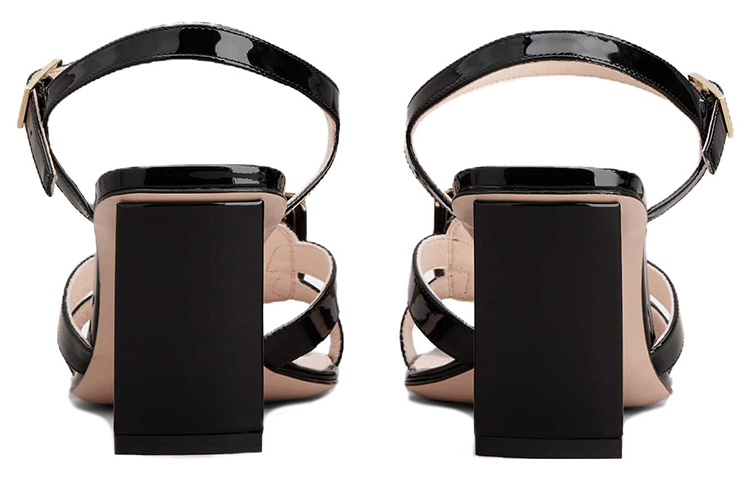 (W) Roger Vivier Square Toe Patent Slides with Metal Buckle 7.5cm 'Black' 圖 5