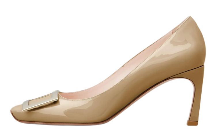 (W) Roger Vivier Square Toe Slip-On Stiletto 'Green'