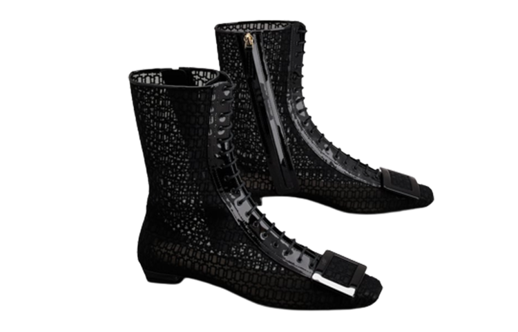 (W) Roger Vivier Square Toe Slip-On Short Boots 'Black' 圖 3