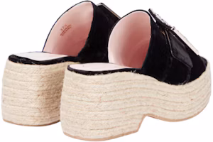Shop (W) Roger Vivier 水钻扣黑色草编平底鞋 RVW61931050AQPB999