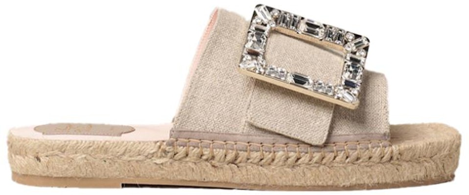 (Women) Roger Vivier Strass Buckle 'Comfort Brown Espadrille Mules' RVW62431140NG71S16 Order (Women) Roger Vivier Strass Buckle 'Comfort Brown Espadrille Mules' RVW62431140NG71S16