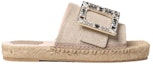Order (W) Roger Vivier Strass Buckle 'Espadrille Mules Coklat Selesa' RVW62431140NG71S16