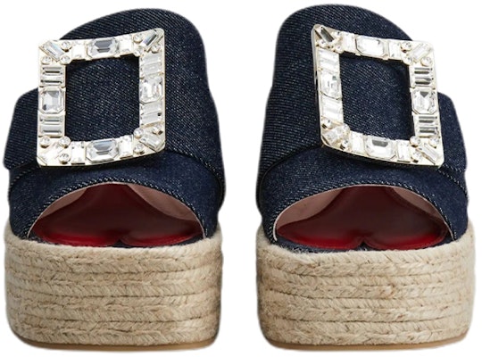 (Women) Roger Vivier Strass Buckle Platform Mules 'Blue' RVW61931050EMNU820 Order (Women) Roger Vivier Strass Buckle Platform Mules 'Blue' RVW61931050EMNU820