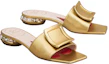 Order (W) Roger Vivier Strass Heel ''Gold Quadratische Offene Zehen Mule'' RVW69132170KACG211