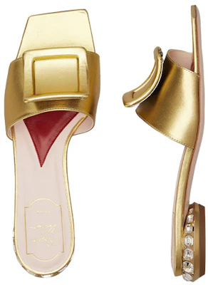 (W) Roger Vivier Strass Heel ''Gold Quadratische Offene Zehen Mule'' RVW69132170KACG211 Lookbook (W) Roger Vivier Strass Heel ''Gold Quadratische Offene Zehen Mule'' RVW69132170KACG211
