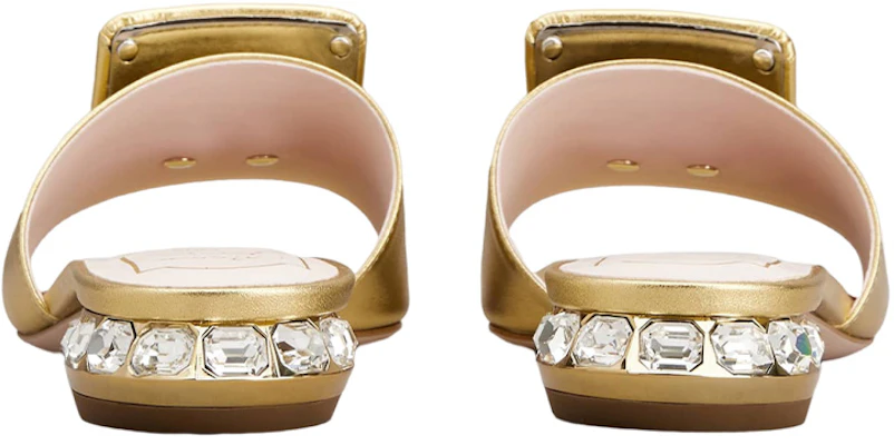 (W) Roger Vivier Strass Heel ''Gold Quadratische Offene Zehen Mule'' RVW69132170KACG211 Shop (W) Roger Vivier Strass Heel ''Gold Quadratische Offene Zehen Mule'' RVW69132170KACG211