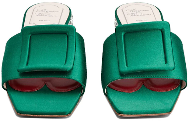 (W) Roger Vivier Tacón Strass 'Mule Verde Satén con Hebilla Cuadrada' RVW69132170RS0V016 Lookbook (W) Roger Vivier Tacón Strass 'Mule Verde Satén con Hebilla Cuadrada' RVW69132170RS0V016