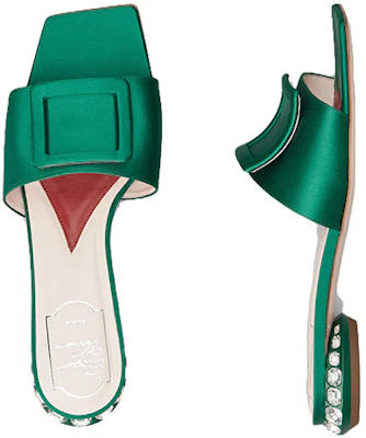 (W) Roger Vivier Tacón Strass 'Mule Verde Satén con Hebilla Cuadrada' RVW69132170RS0V016 Shop (W) Roger Vivier Tacón Strass 'Mule Verde Satén con Hebilla Cuadrada' RVW69132170RS0V016