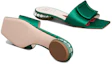 Purchase (W) Roger Vivier Tacón Strass 'Mule Verde Satén con Hebilla Cuadrada' RVW69132170RS0V016