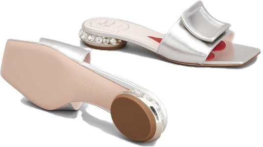 (W) Roger Vivier Sandalia Cuero Tacón Strass Punta Cuadrada 'Plata' RVW69132170KACB200 Purchase (W) Roger Vivier Sandalia Cuero Tacón Strass Punta Cuadrada 'Plata' RVW69132170KACB200