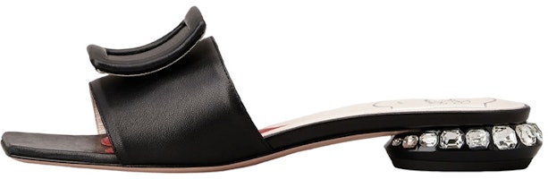 (Women) Roger Vivier Strass Leather Slides 'Crystal Square Toe Black' RVW6913217091TB999 (Women) Roger Vivier Strass Leather Slides 'Crystal Square Toe Black' RVW6913217091TB999