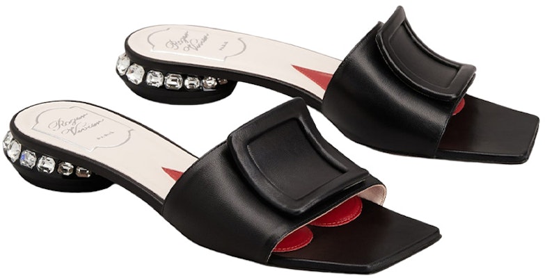 (W) Roger Vivier Sandal Kulit Strass 'Crystal Square Toe Hitam' RVW6913217091TB999 Order (W) Roger Vivier Sandal Kulit Strass 'Crystal Square Toe Hitam' RVW6913217091TB999