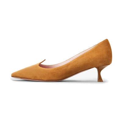 (W) Roger Vivier Suede Fashion Casual High-Heel 'Tan Yellow'