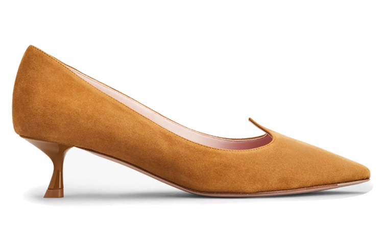 (W) Roger Vivier Suede Fashion Casual High-Heel 'Tan Yellow' 圖 2