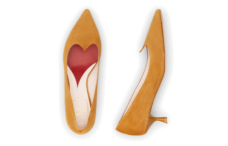 (W) Roger Vivier Suede Fashion Casual High-Heel 'Tan Yellow' 圖 5