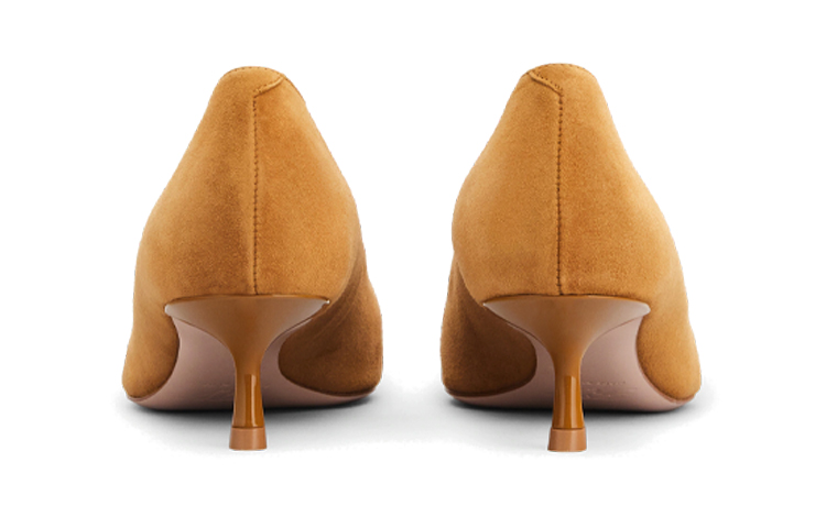 (W) Roger Vivier Suede Fashion Casual High-Heel 'Tan Yellow' 圖 6