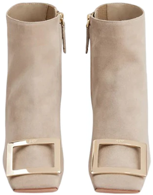 (W) Roger Vivier Wildleder Stiefelette mit Metallschnalle und Karree ''Grau'' RVW67933940HR0C415 Lookbook (W) Roger Vivier Wildleder Stiefelette mit Metallschnalle und Karree ''Grau'' RVW67933940HR0C415