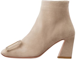 (Women) Roger Vivier Suede Metal Buckle Square-Toe Ankle Boot 'Grey' RVW67933940HR0C415 (Women) Roger Vivier Suede Metal Buckle Square-Toe Ankle Boot 'Grey' RVW67933940HR0C415