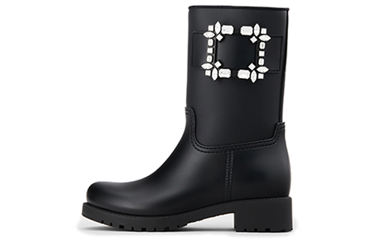 (Women) Roger Vivier Tempette Viv' PVC 'Black Crystal Buckle' RVW43230010CZZB999