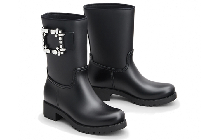 Order (W) Roger Vivier Tempette Viv' PVC 'Hebilla de Cristal Negra' RVW43230010CZZB999