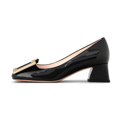 (W) Roger Vivier Très Vivier 'Black Metal Buckle'