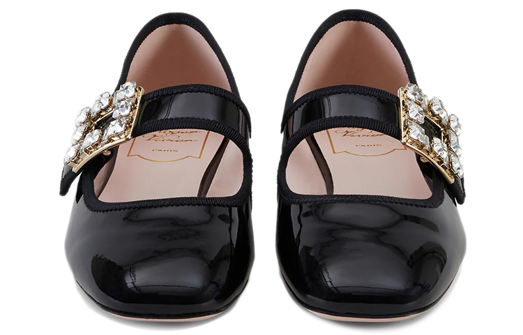 (W) Roger Vivier Très Vivier 'Elegant Fashion Buckle Patent Black Ballet Flats' 圖 3