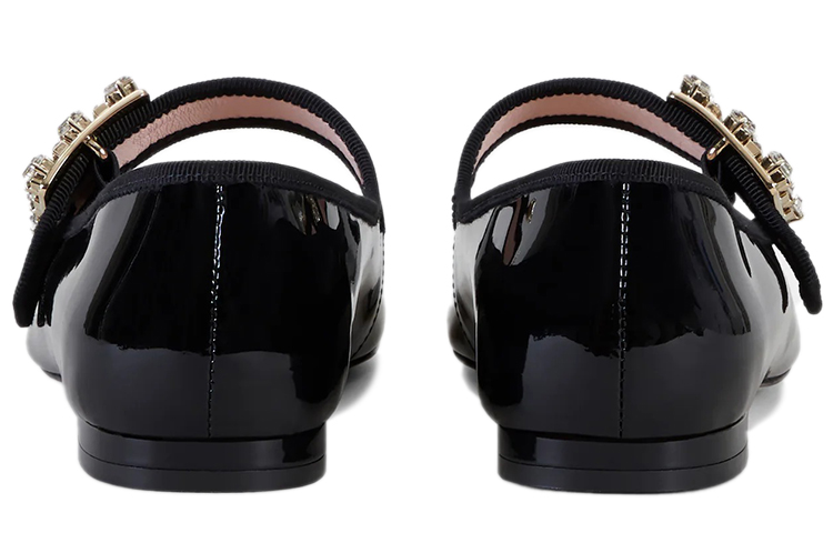 (W) Roger Vivier Très Vivier 'Elegant Fashion Buckle Patent Black Ballet Flats' 圖 4
