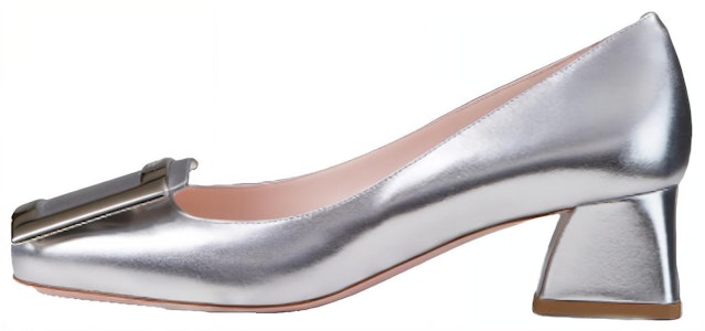 (W) Roger Vivier Très Vivier 'Hak Blok Elegan Gesper Metalik Perak' RVW51923610KACB200 Buy (W) Roger Vivier Très Vivier 'Hak Blok Elegan Gesper Metalik Perak' RVW51923610KACB200